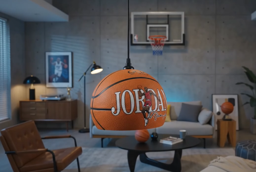 COZY BASKETBALL FALLING LAMP