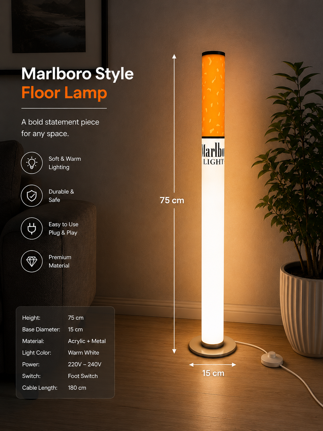 IMPORTED MARLBORO LAMP (made in Germany)